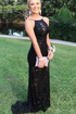Sexy Halter Backless Sleeveless Mermaid Long Prom Evening Dresses GJS619